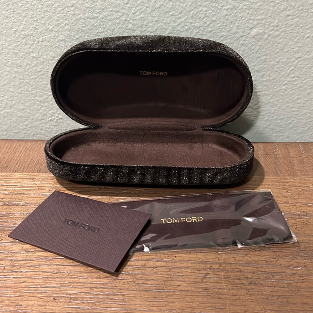 Tom Ford Chocolate Brown Velvet Eyewear Case w/Cloth & Card